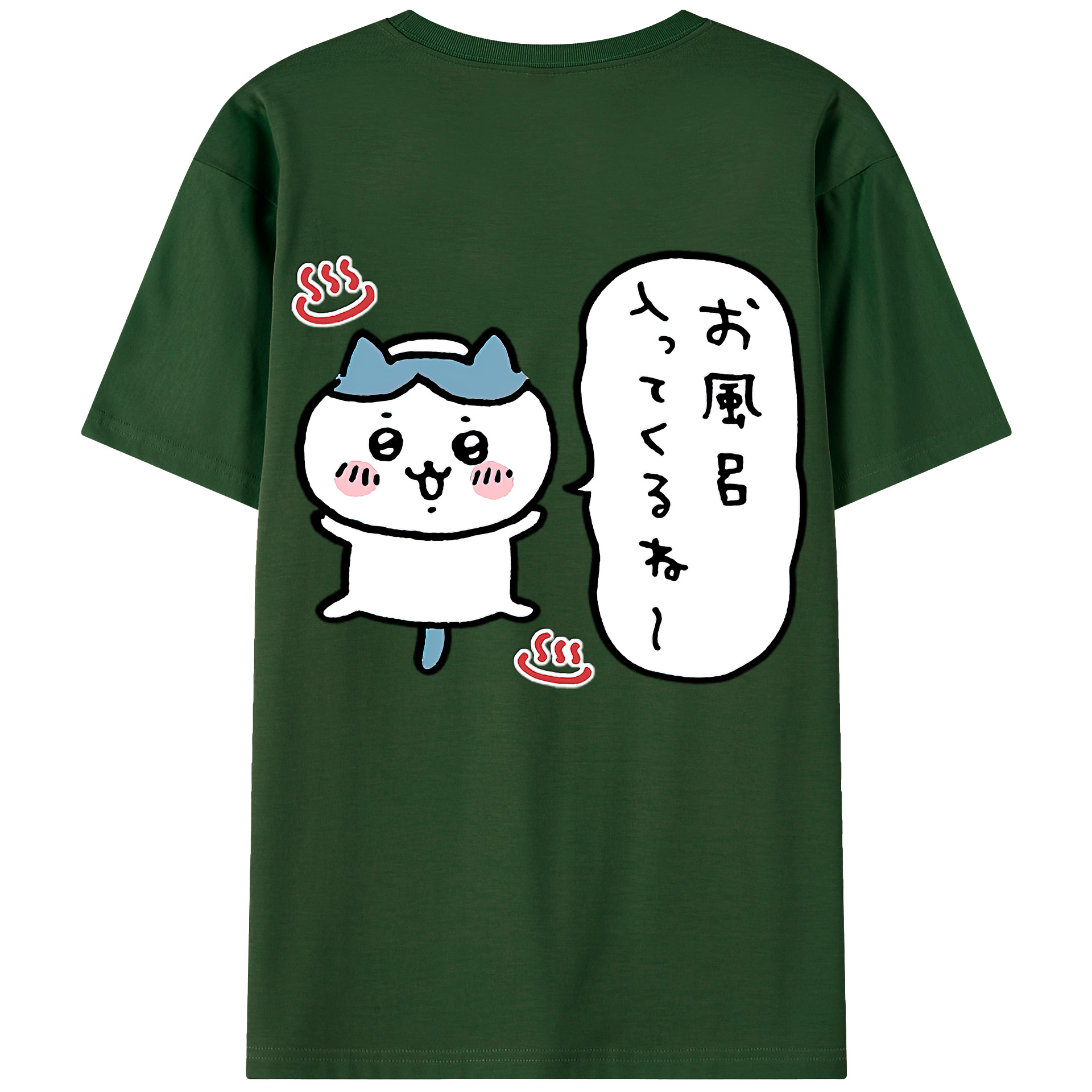 （画像用） ちいかわ ハチワレ Chii-kawa hachiware 綿100％半袖Tシャツ（背面プリント）